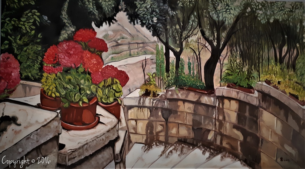 Bethany Terrace, oil on canvas, 46X26"