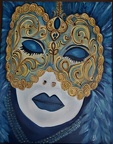 Venetian Mask, oil on canvas, 16X20"